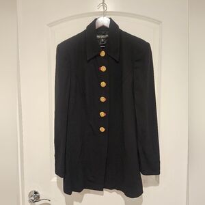 Griffith And Gray St. John Collection Black Blazer  Gold and Red Accents #835